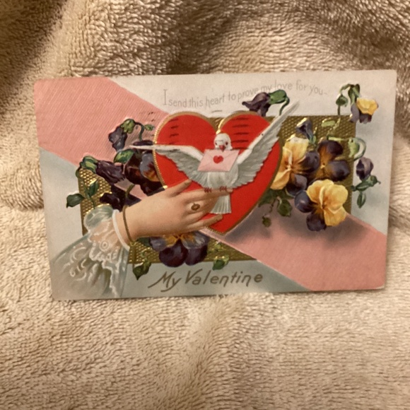 VINTAGE Embossed Valentines postcard 191 - Picture 1 of 5